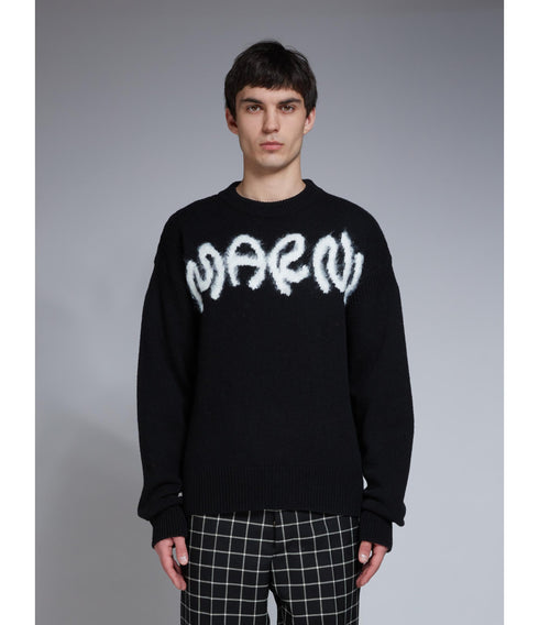 MARNI Logo Intarsia Shetland Wool Mens Apparel